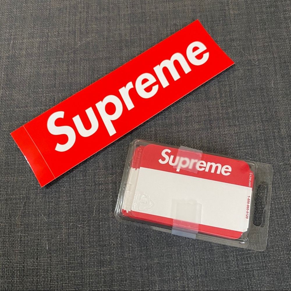 Supreme Name Badge Stickers（Pack of 100）Red